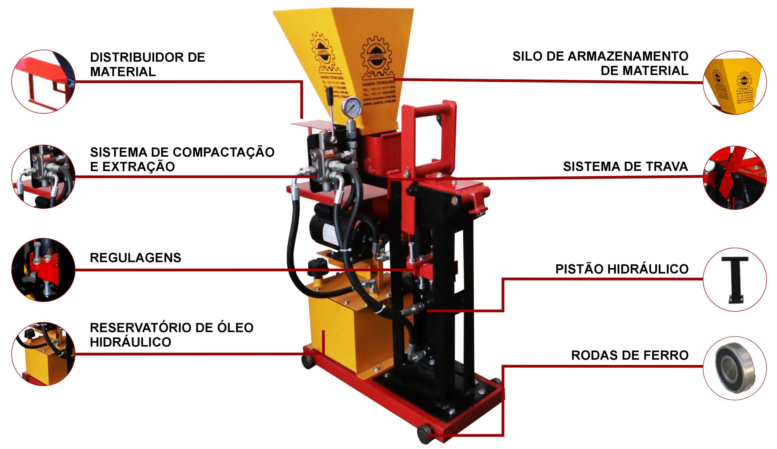 Máquina Hidráulica de fazer Tijolos