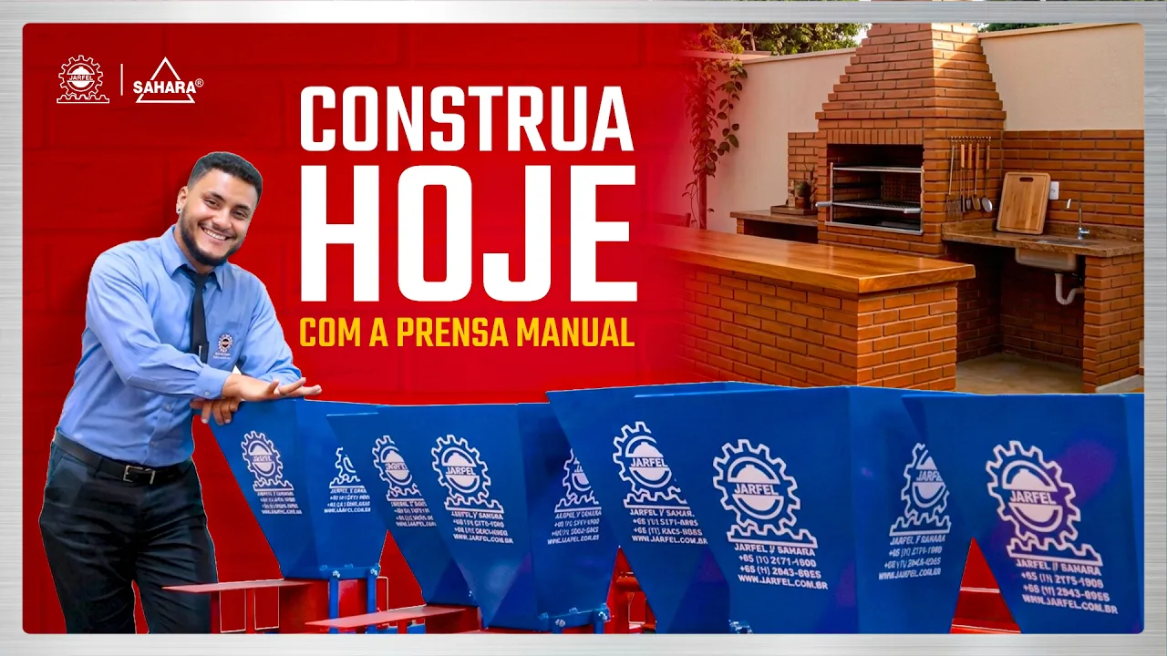 PRENSA MANUAL para TIJOLOS ECOLÓGICOS: ENCAIXE PERFEITO NA OBRA e LUCRO CERTO! - Jarfel // Sahara