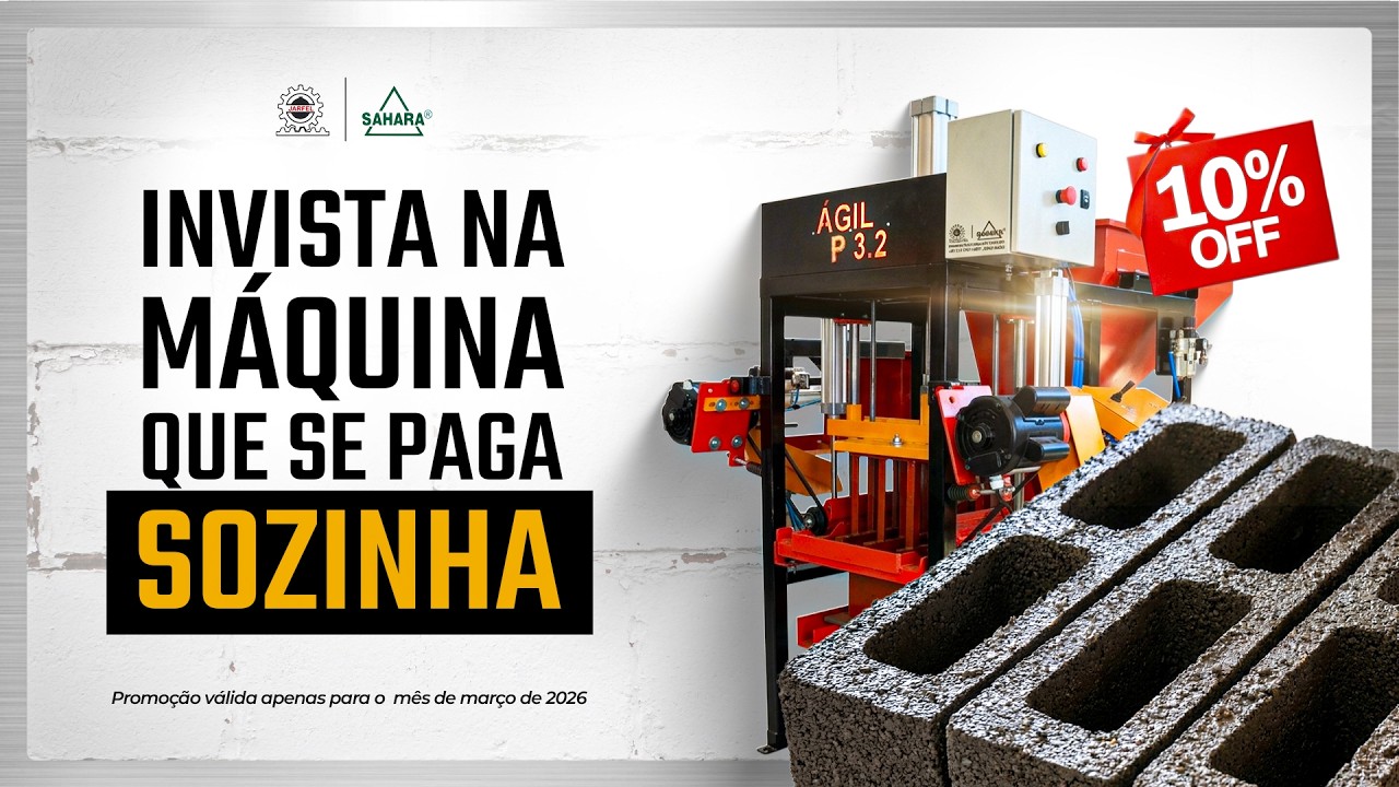 Máquina ÁGIL P3.2: Para sua FÁBRICA DE BLOCOS DE CONCRETO se DESTACAR em PRODUÇÃO - Jarfel // Sahara