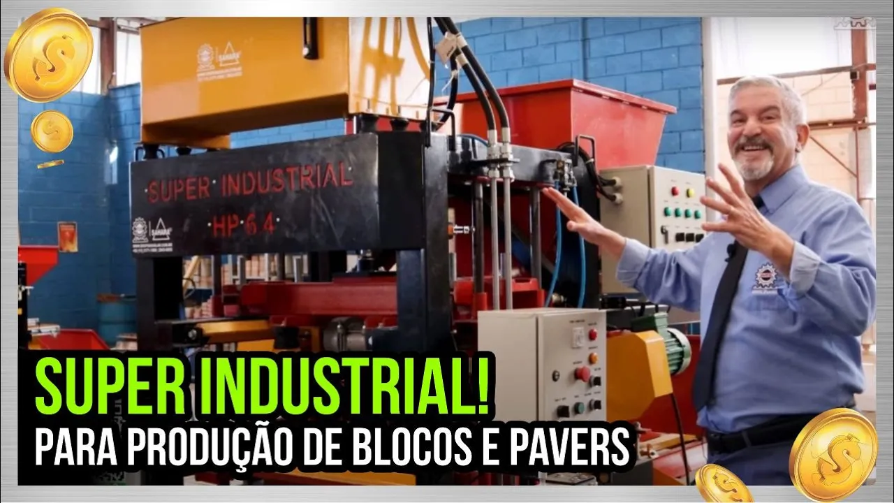  Máquina Hidráulica de 5 Toneladas para Fabricar Blocos e Pavers Super Industrial - Jarfel // Sahara