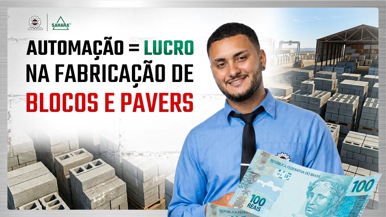  MÁQUINA AUTOMATIZADA! Fabrique BLOCOS E PAVERS de Concreto! Super Industrial - Jarfel // Sahara