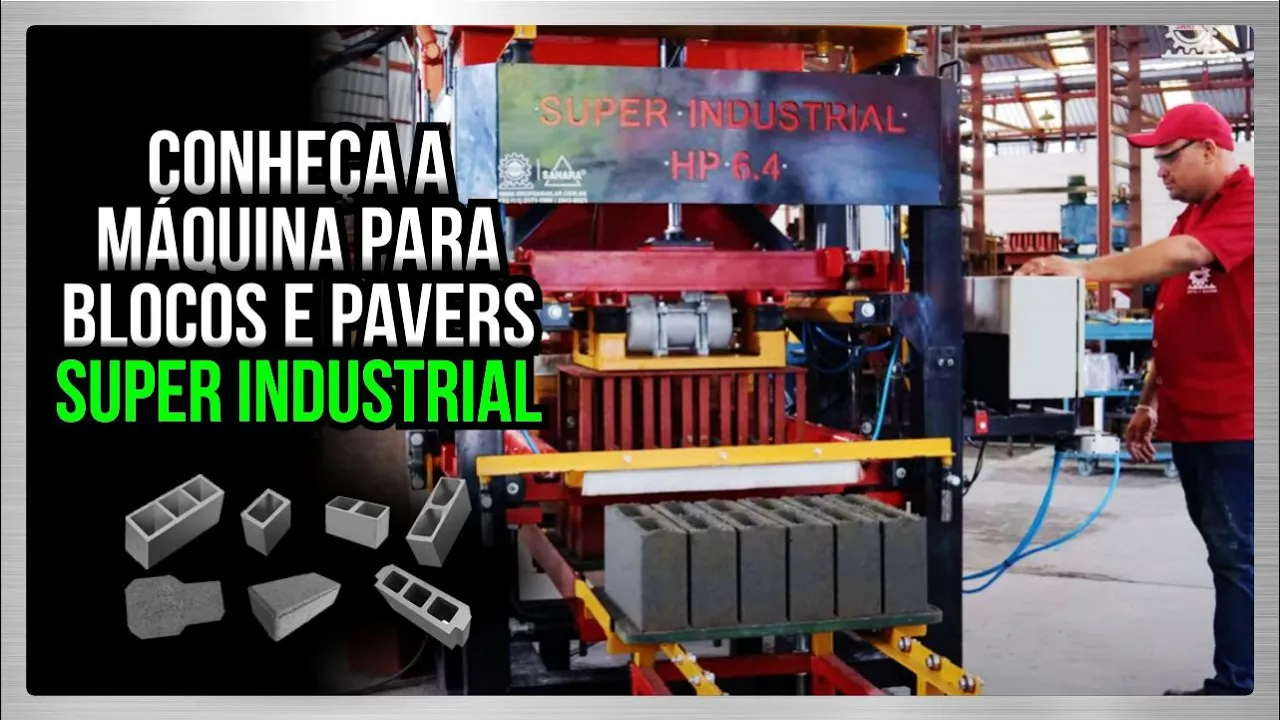  Máquina para Blocos e Pavers de Alta Compactação Super Industrial HP 6.4 - Jarfel // Sahara