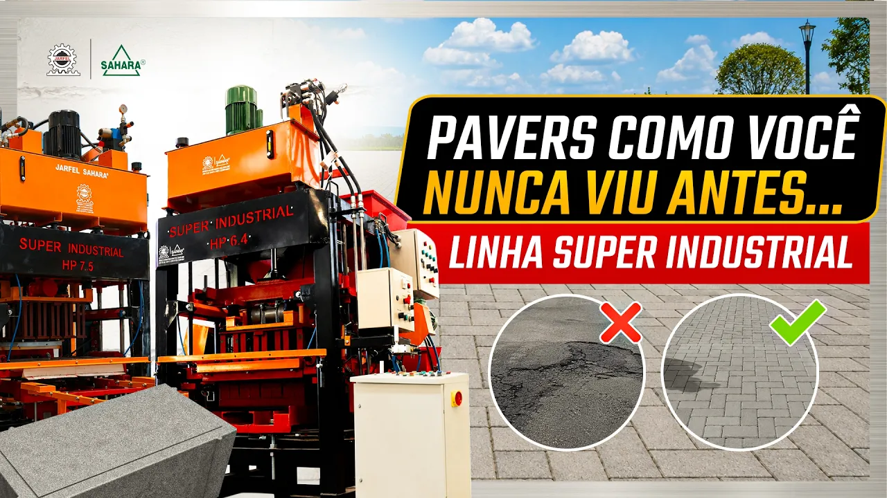  SUPER INDUSTRIAL HIDROPNEUMÁTICA: Potência para a produção de PAVERS de CONCRETO - Jarfel // Sahara