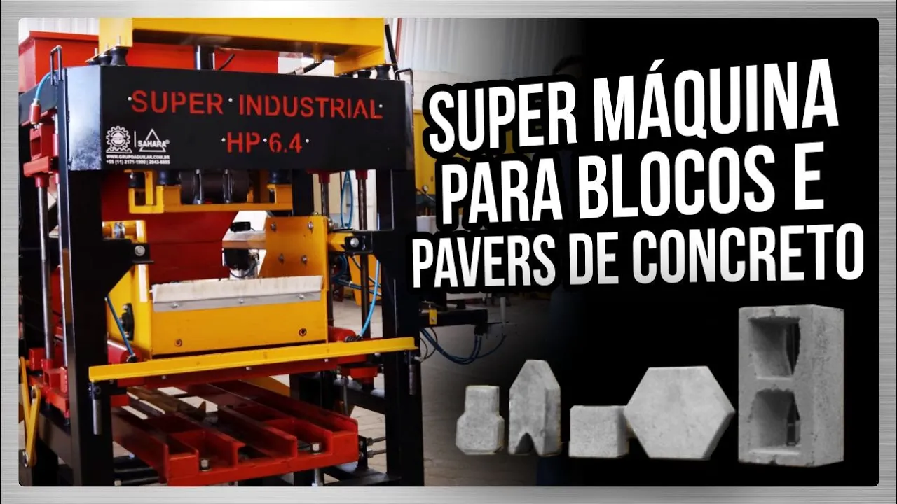  Máquina de Alta Compactação para Fabricar Blocos e Pavers Super Industrial HP 6.4 - Jarfel // Sahara