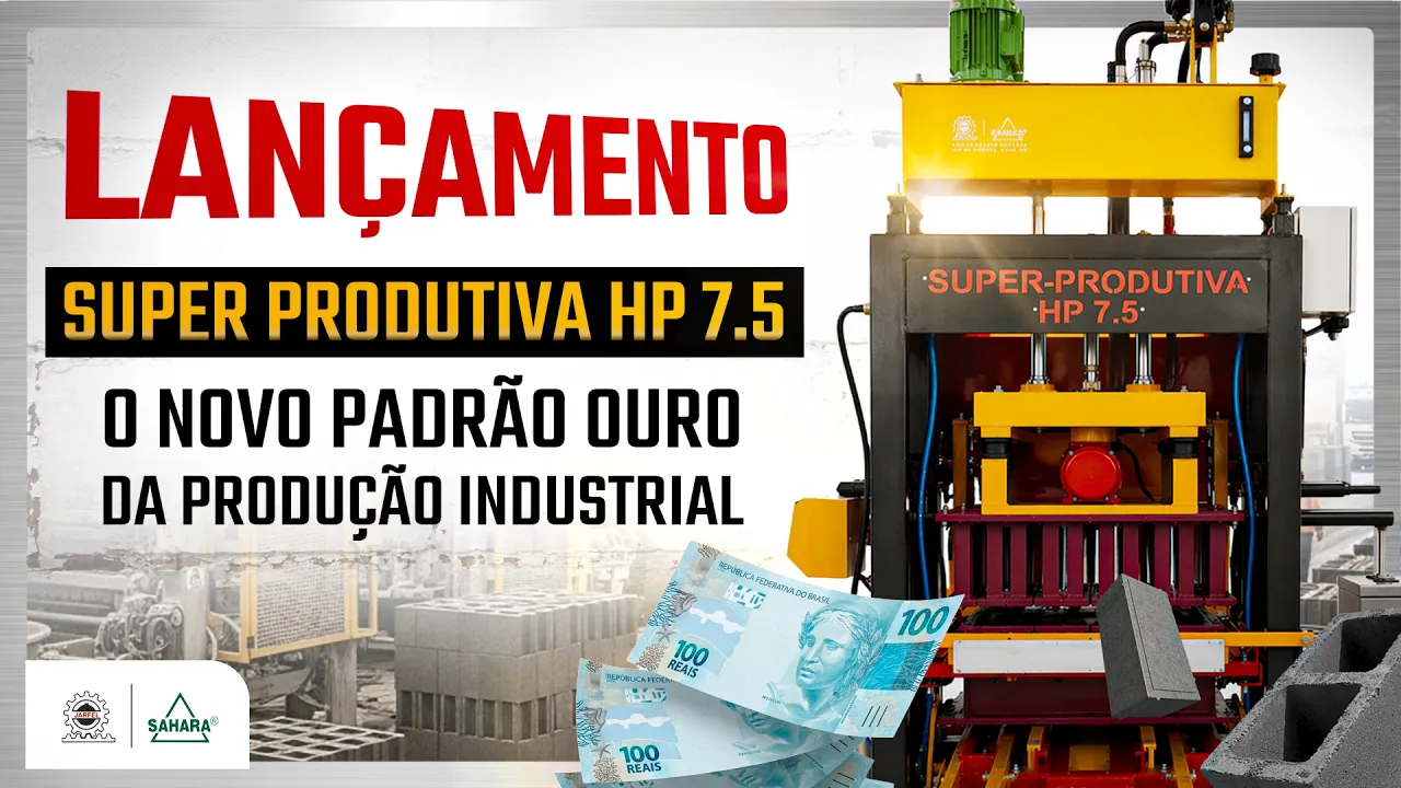 NOVIDADE! Em Breve MÁQUINA de BLOCOS e PAVERS de Concreto Super Produtiva HP 7.5 - Jarfel // Sahara
