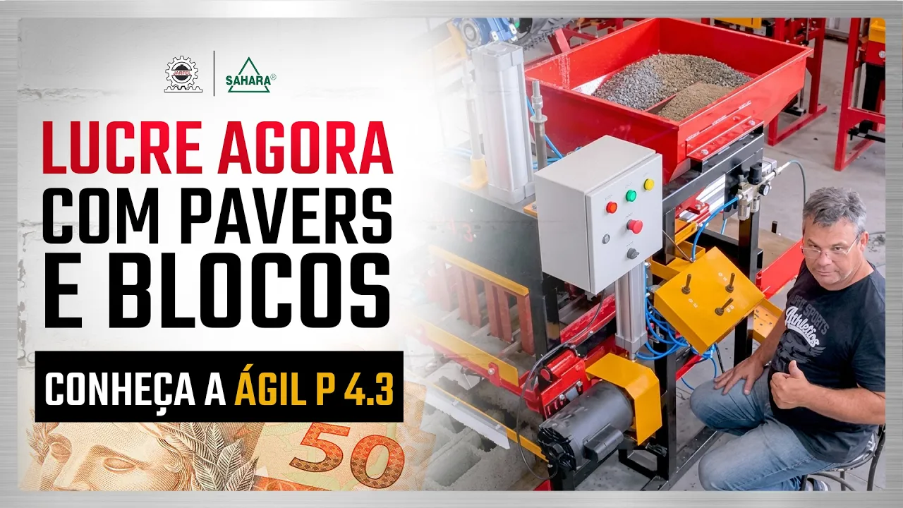 ÁGIL PNEUMÁTICA 4.3: A máquina para BLOCOS DE CONCRETO para você começar a LUCRAR - Jarfel // Sahara