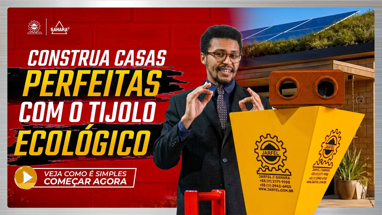 CONSTRUA sua casa com TIJOLOS ECOLÓGICOS produzidos pela PRENSA HM da Jarfel // Sahara