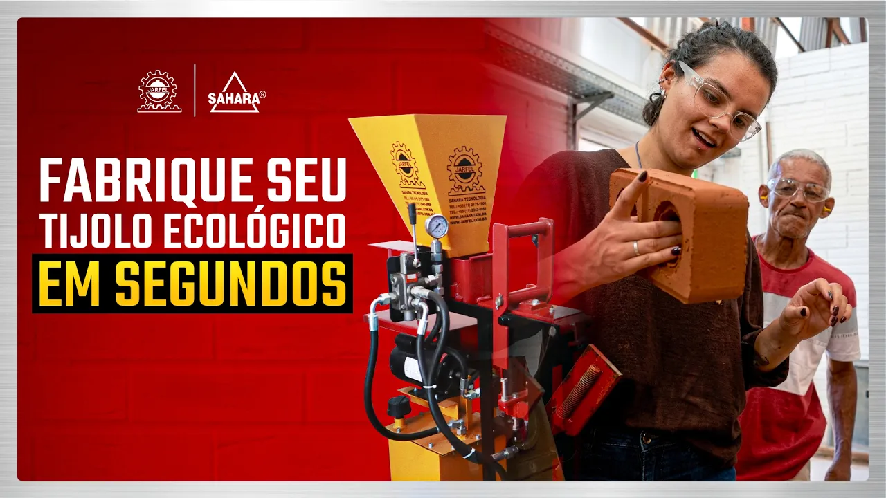 MÁQUINA HIDRÁULICA PARA FABRICAR Tijolos Ecológicos com RAPIDEZ! Prensa HM - Jarfel // Sahara