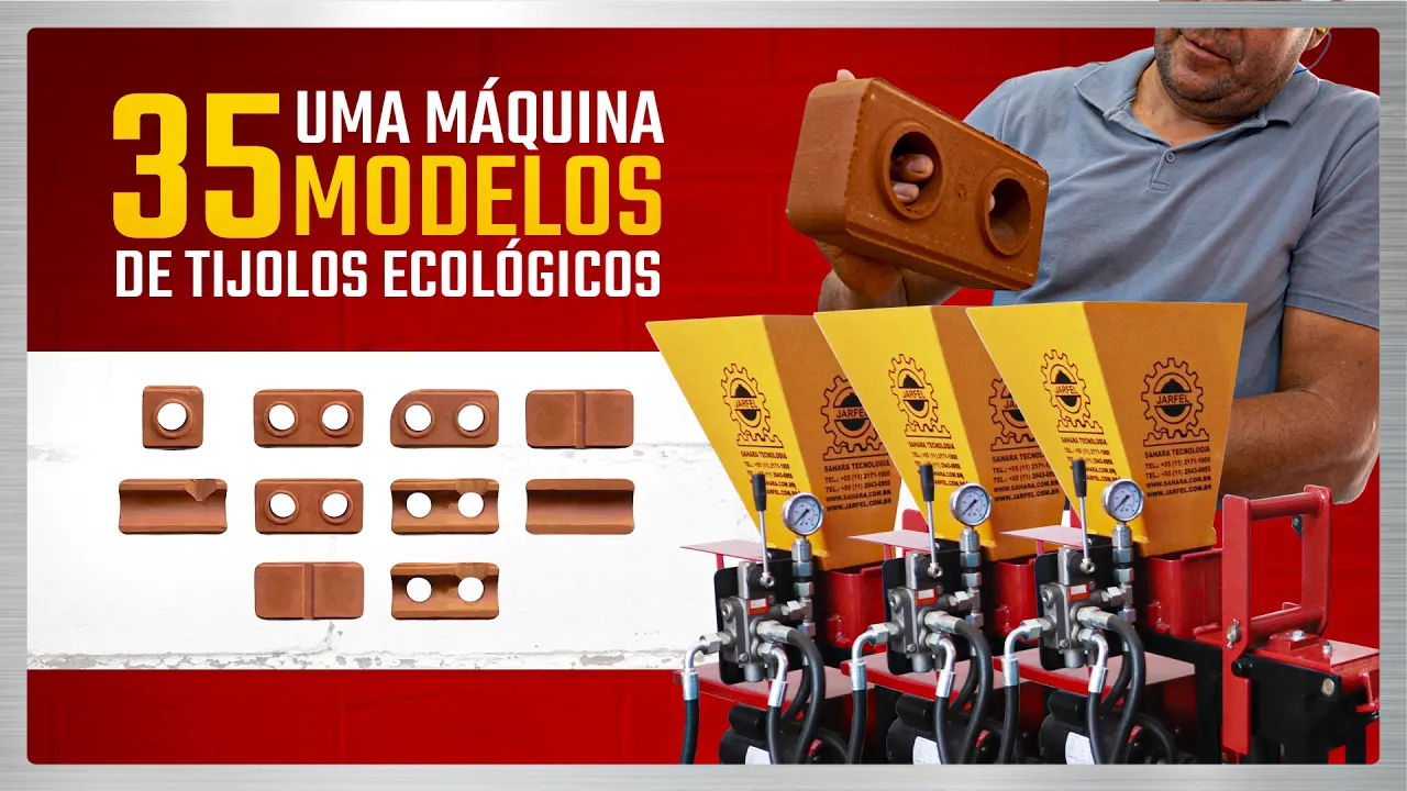 FABRIQUE TIJOLOS ECOLÓGICOS PERFEITOS E RÁPIDOS com a Prensa HM Hidráulica - Jarfel // Sahara