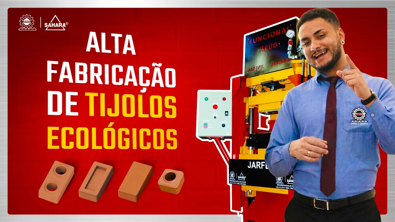 FUNCIONAL 3000 Prensa de Tijolos Ecológicos Automática de Alta Fabricação! - Jarfel // Sahara