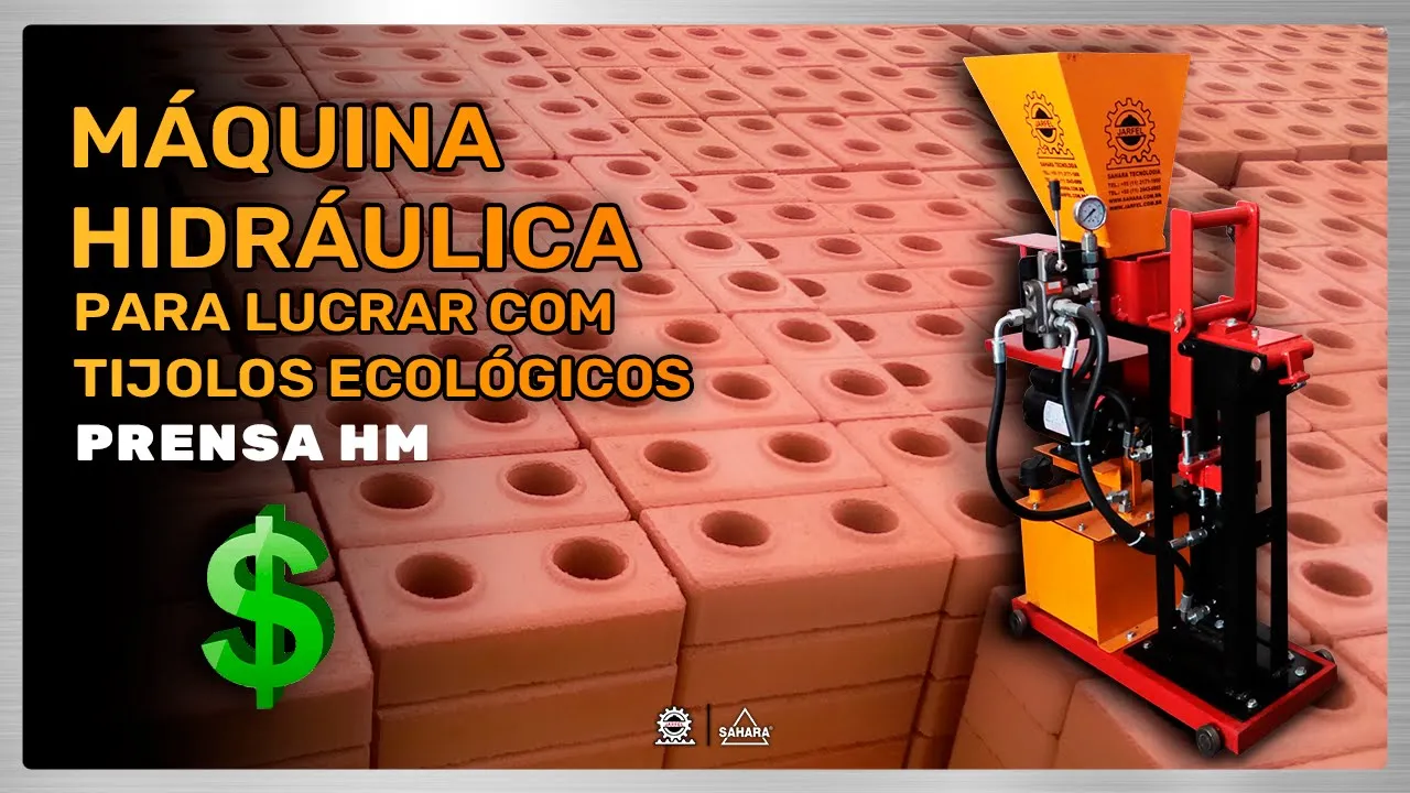 Prensa HM É A MÁQUINA IDEAL PARA MONTAR SUA FÁBRICA de Tijolos Ecológicos! - Jarfel // Sahara